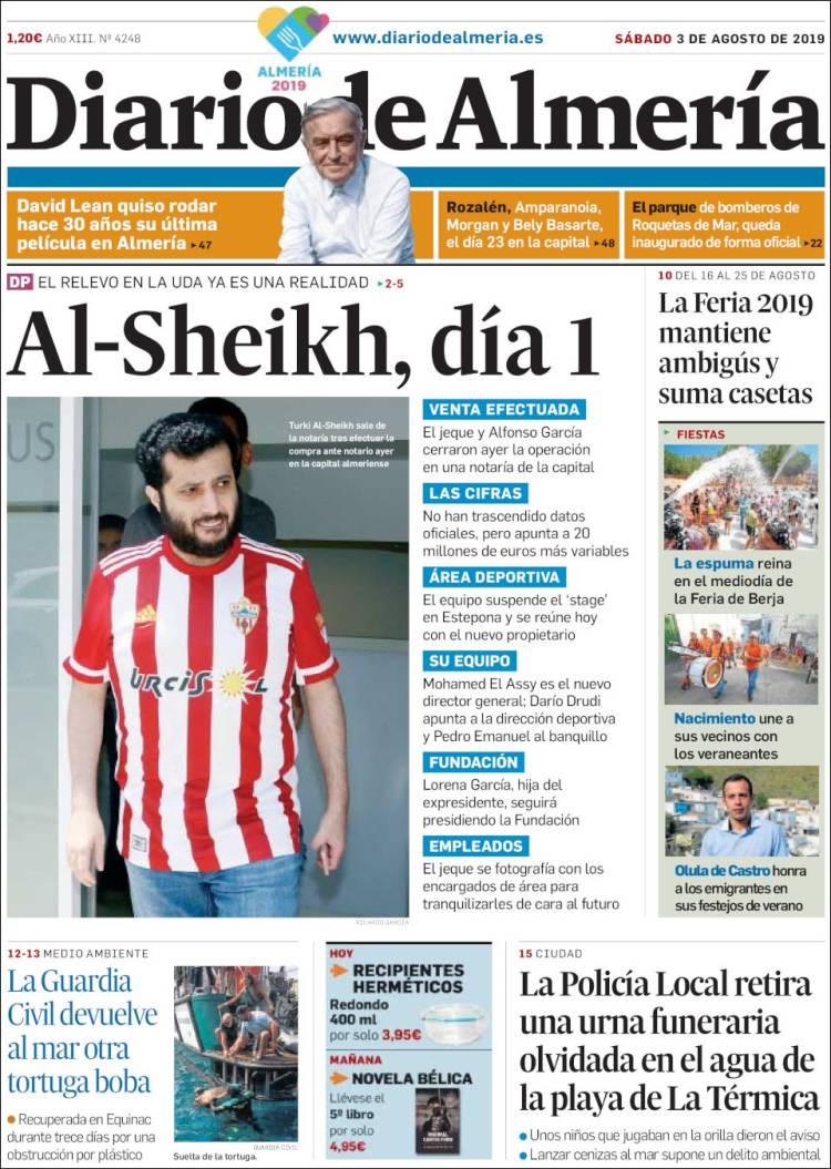 Portada de Diario de Almería (España)