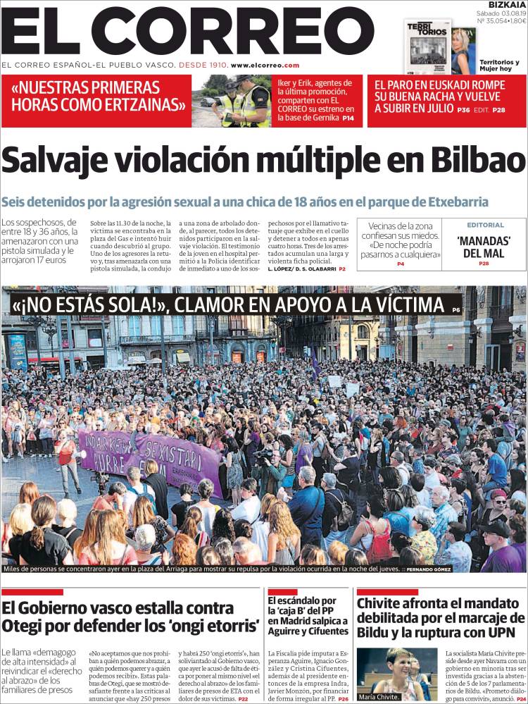 Portada de El Correo (España)