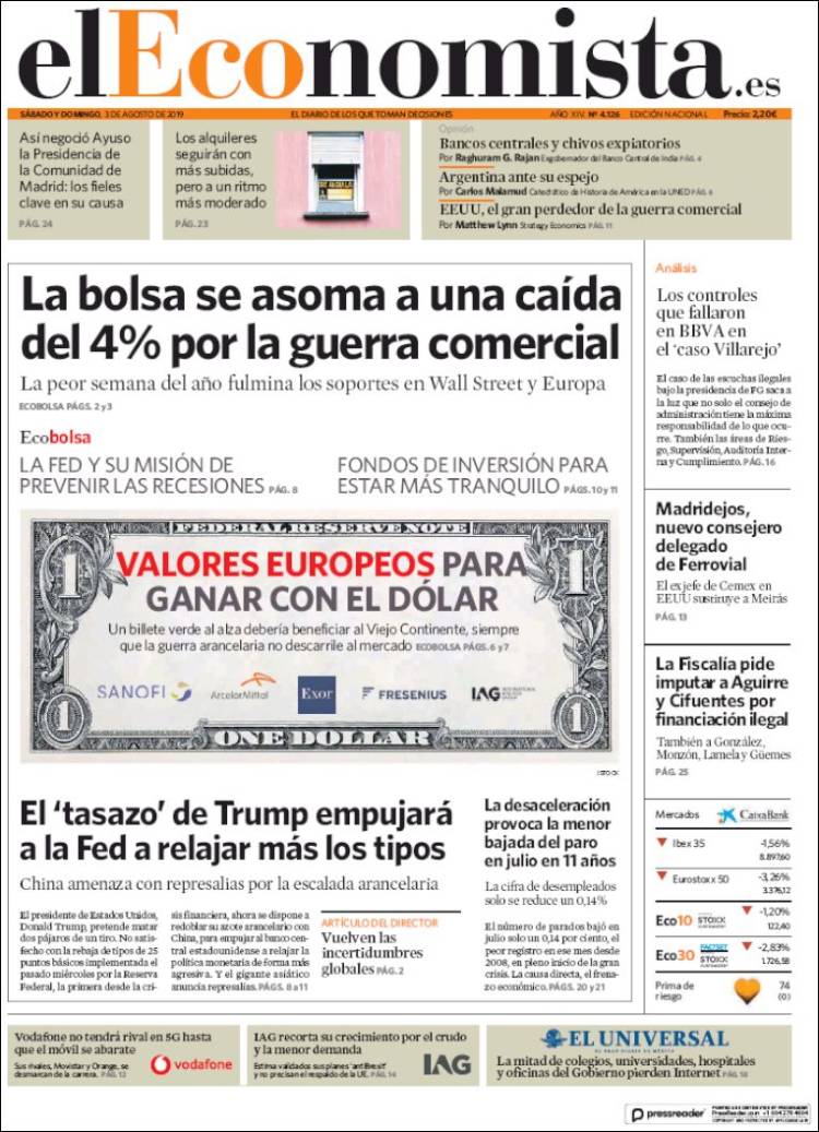 Portada de El Economista (Espa&ntilde;a)
