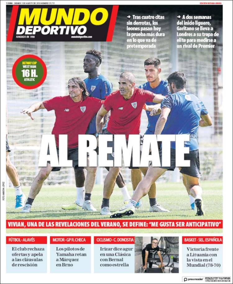 Portada de Mundo Deportivo Bizkaia (España)