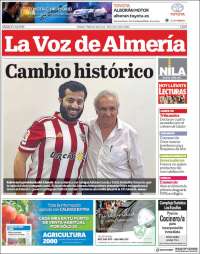 Portada de La Voz de Almería (España)