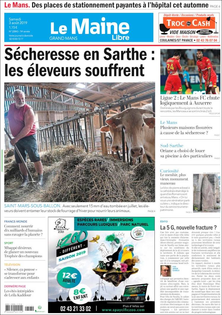 Portada de Le Maine Libre (Francia)