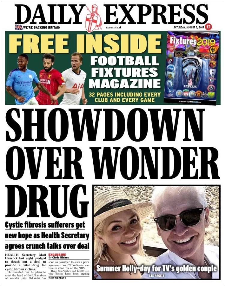 Portada de Daily Express (Reino Unido)