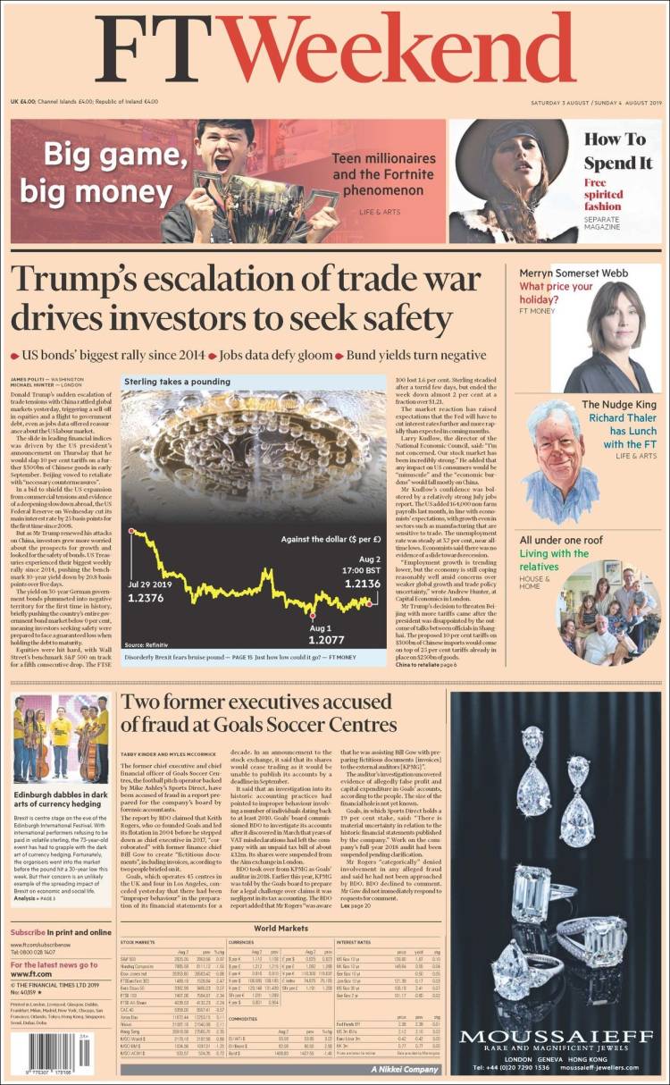 Portada de Financial Times (Reino Unido)