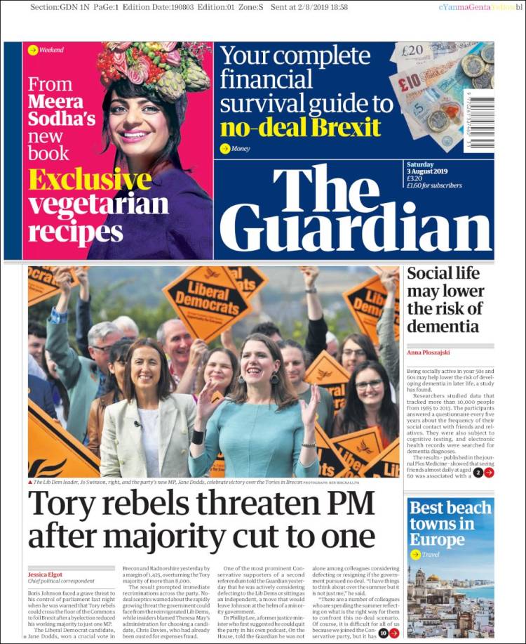 Portada de The Guardian (Reino Unido)