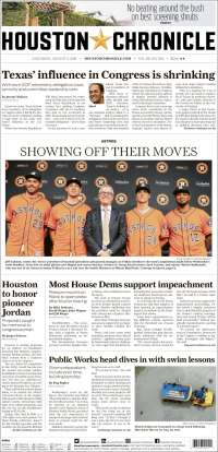 Portada de Houston Chronicle (USA)