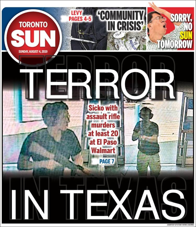 Portada de The Toronto Sun (Canada)