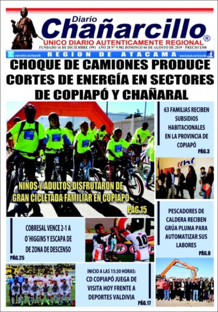 Portada de Diario Chañarcillo (Chile)