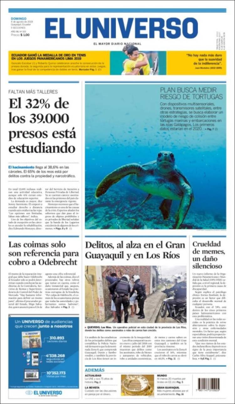 Portada de El Universo - Ecuador (Ecuador)