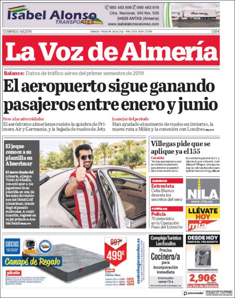 Portada de La Voz de Almería (Spain)