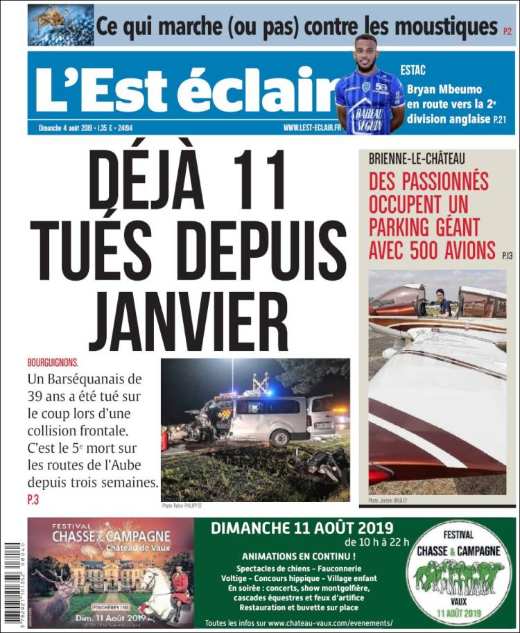 Portada de L'Est Eclair (Francia)