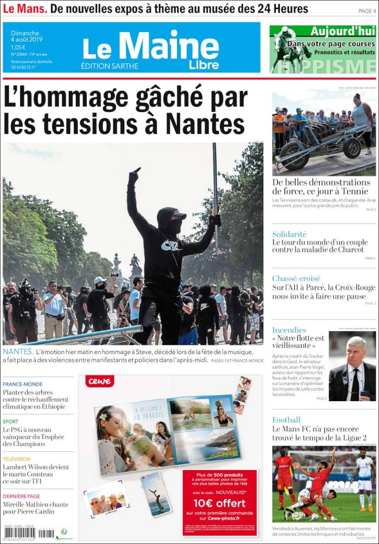 Portada de Le Maine Libre (Francia)