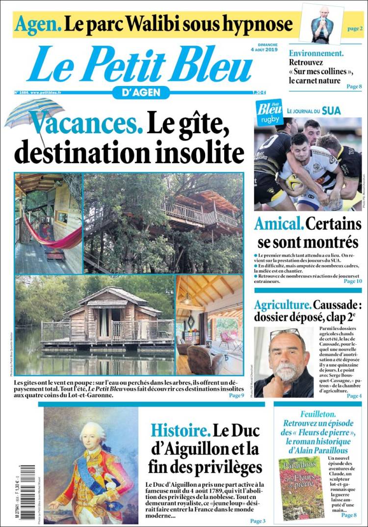 Portada de Le Petit Bleu (Francia)