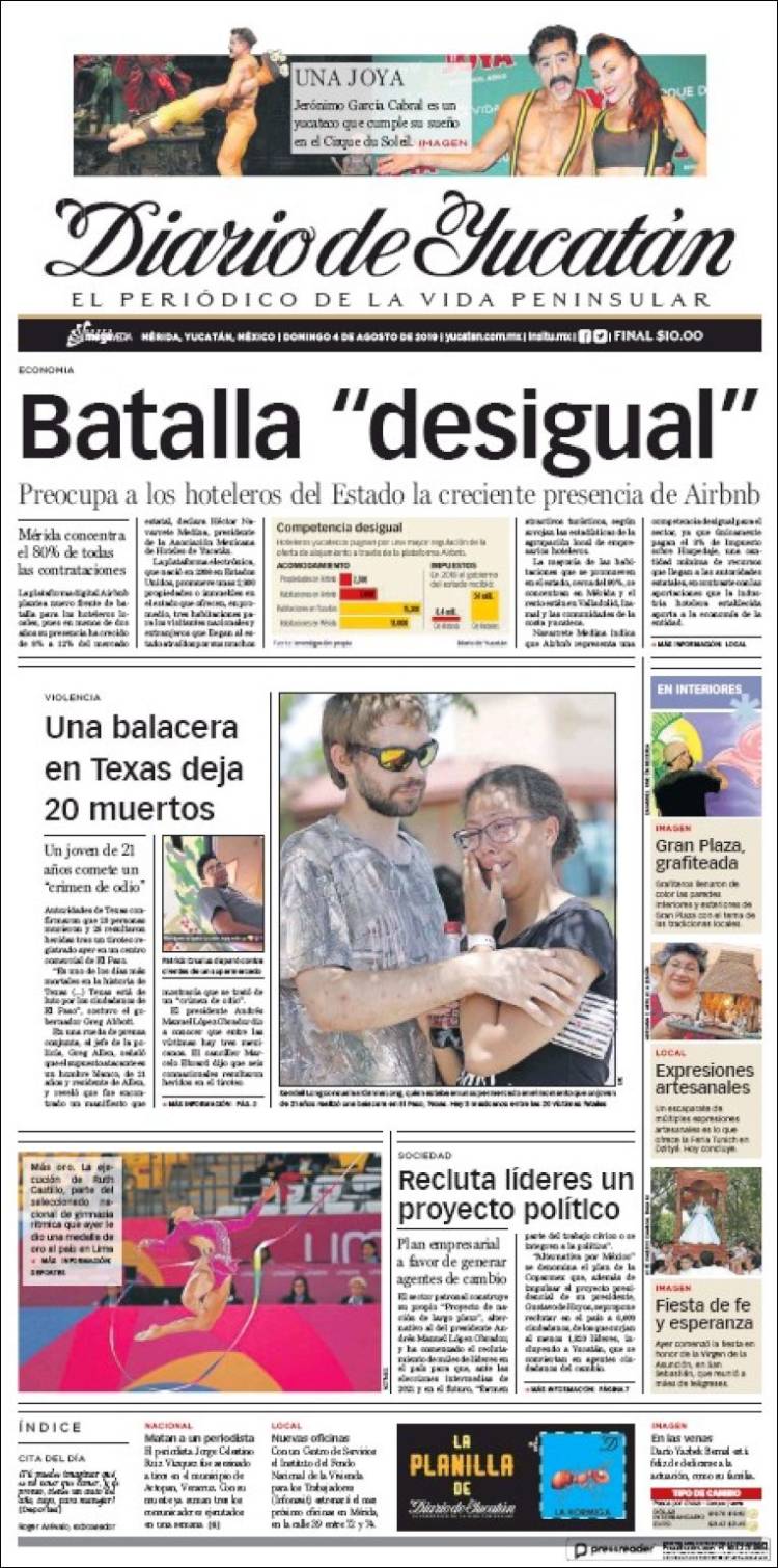 Portada de Diario de Yucatán (M&eacute;xico)