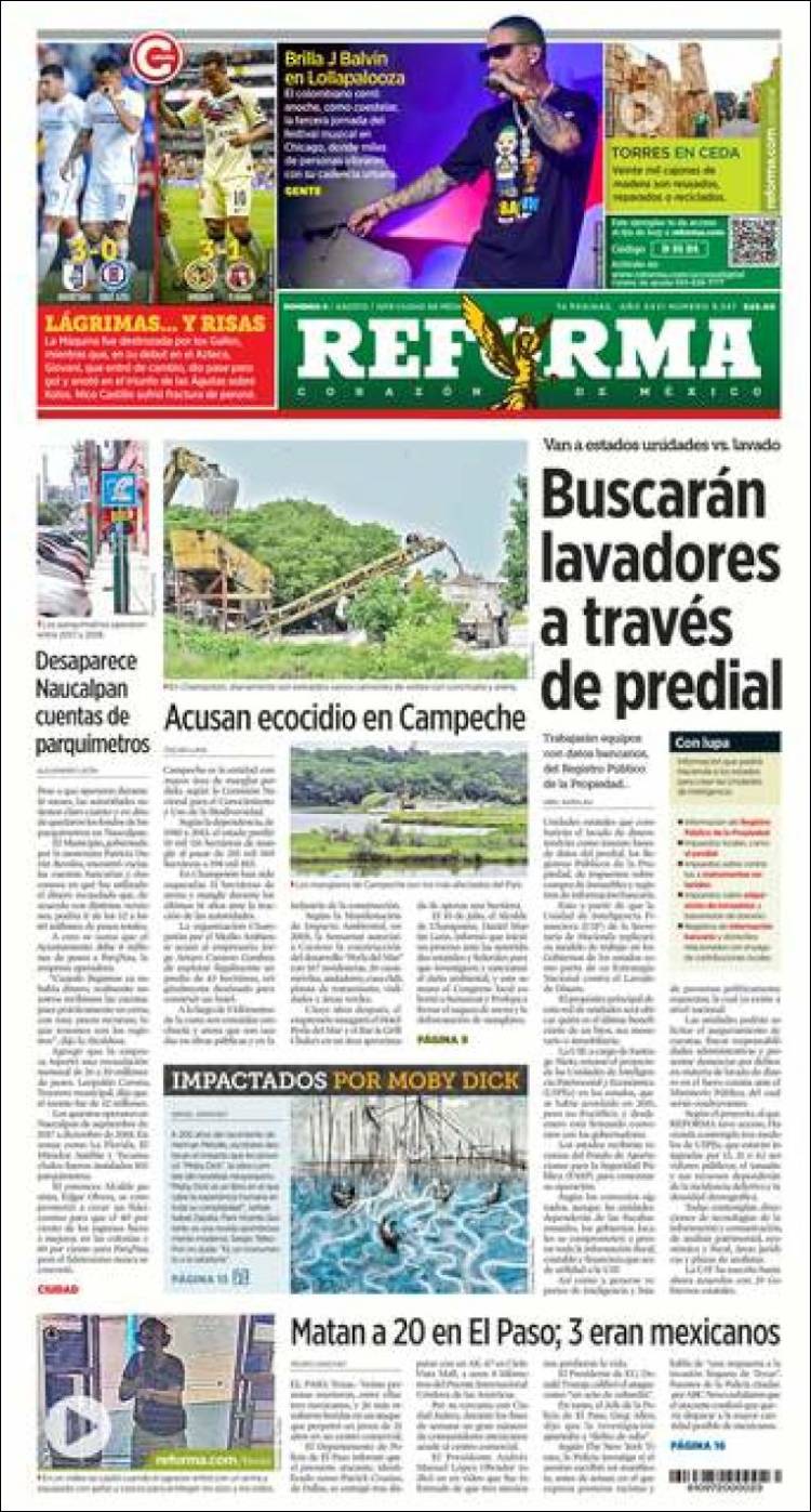 Portada de Reforma (M&eacute;xico)