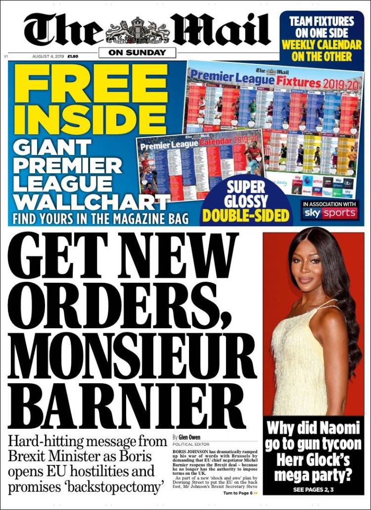 Portada de Daily Mail (Reino Unido)