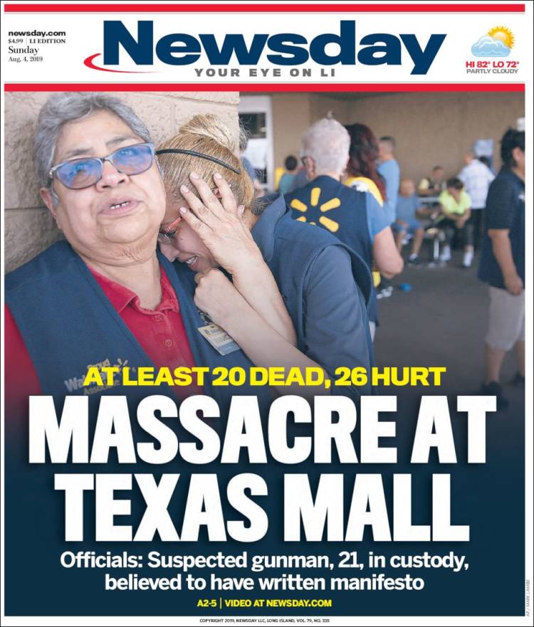 Portada de Newsday (USA)