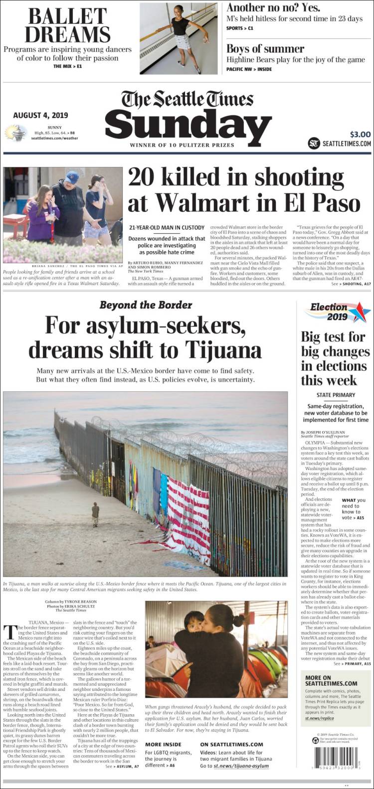 Portada de Seattle Times (USA)