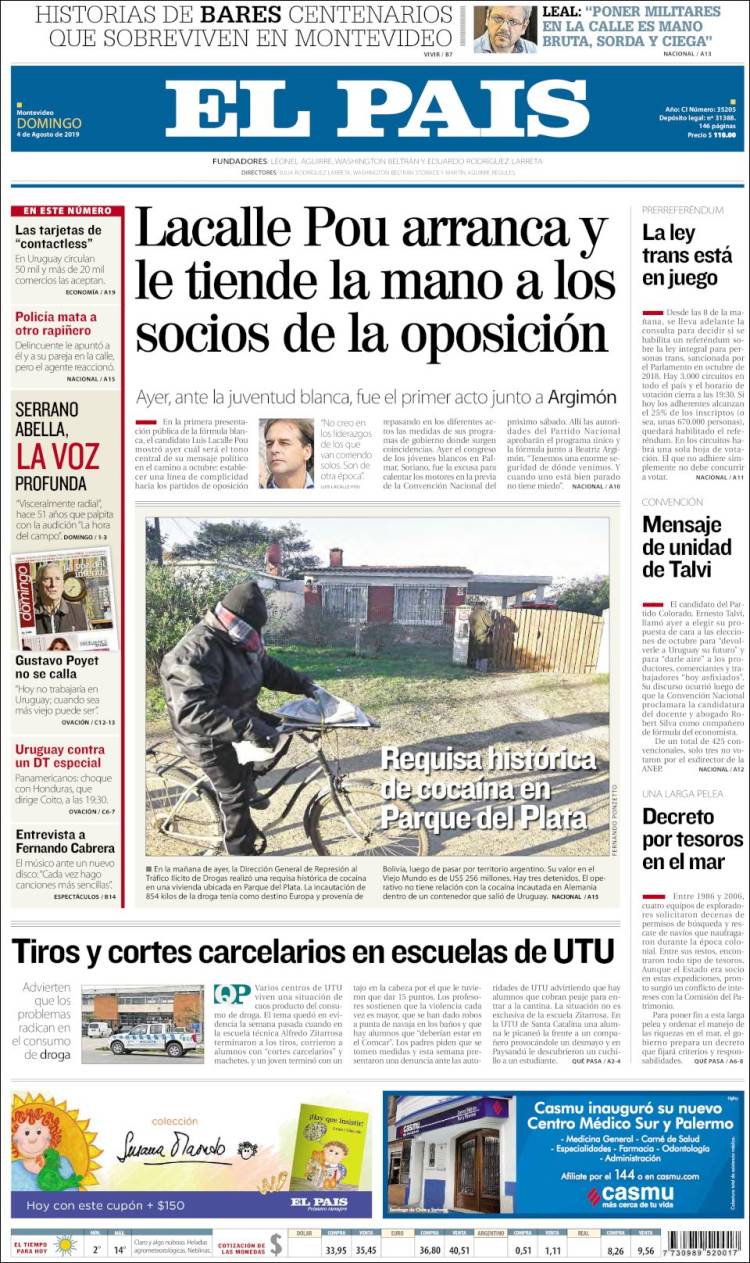 Portada de El País (Uruguay)