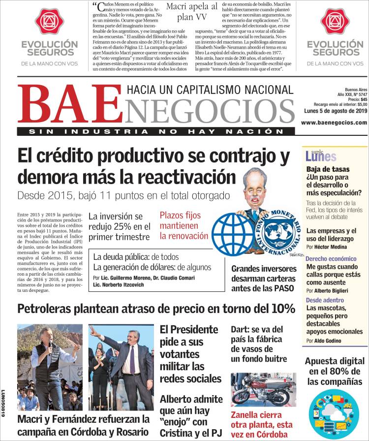 Portada de Buenos Aires Económico (Argentina)
