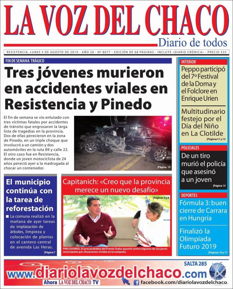 Portada de La Voz del Chaco (Argentina)