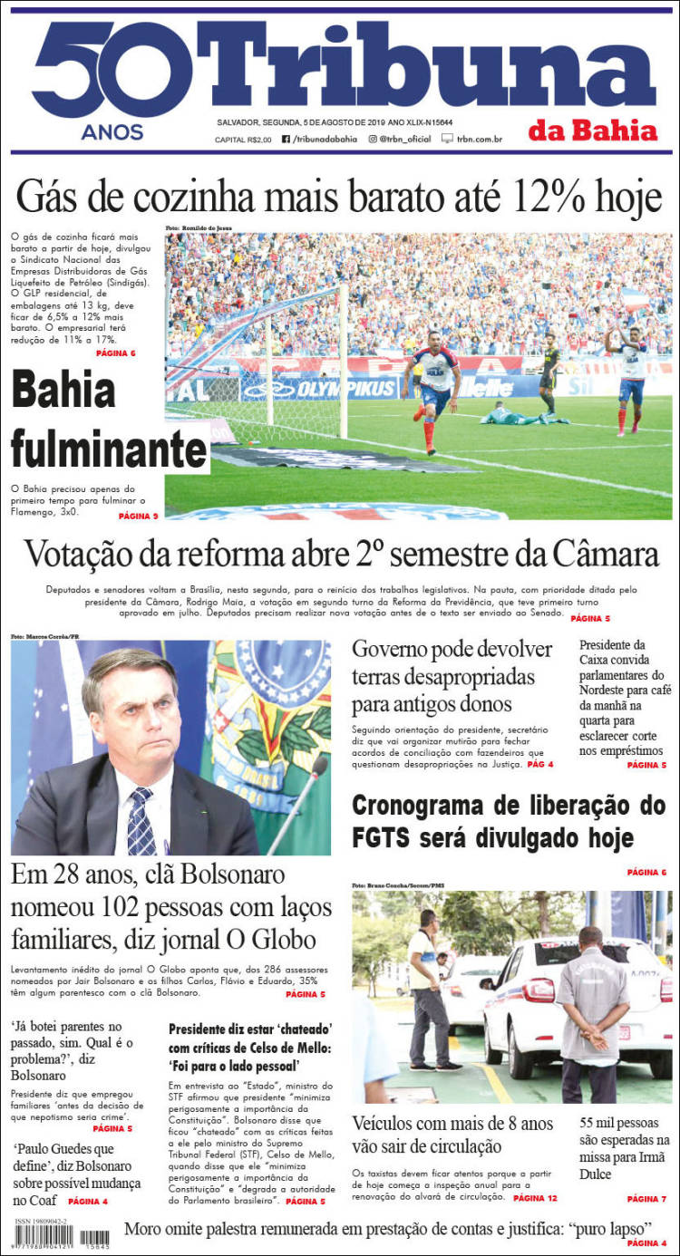 Portada de Tribuna da Bahia (Brasil)