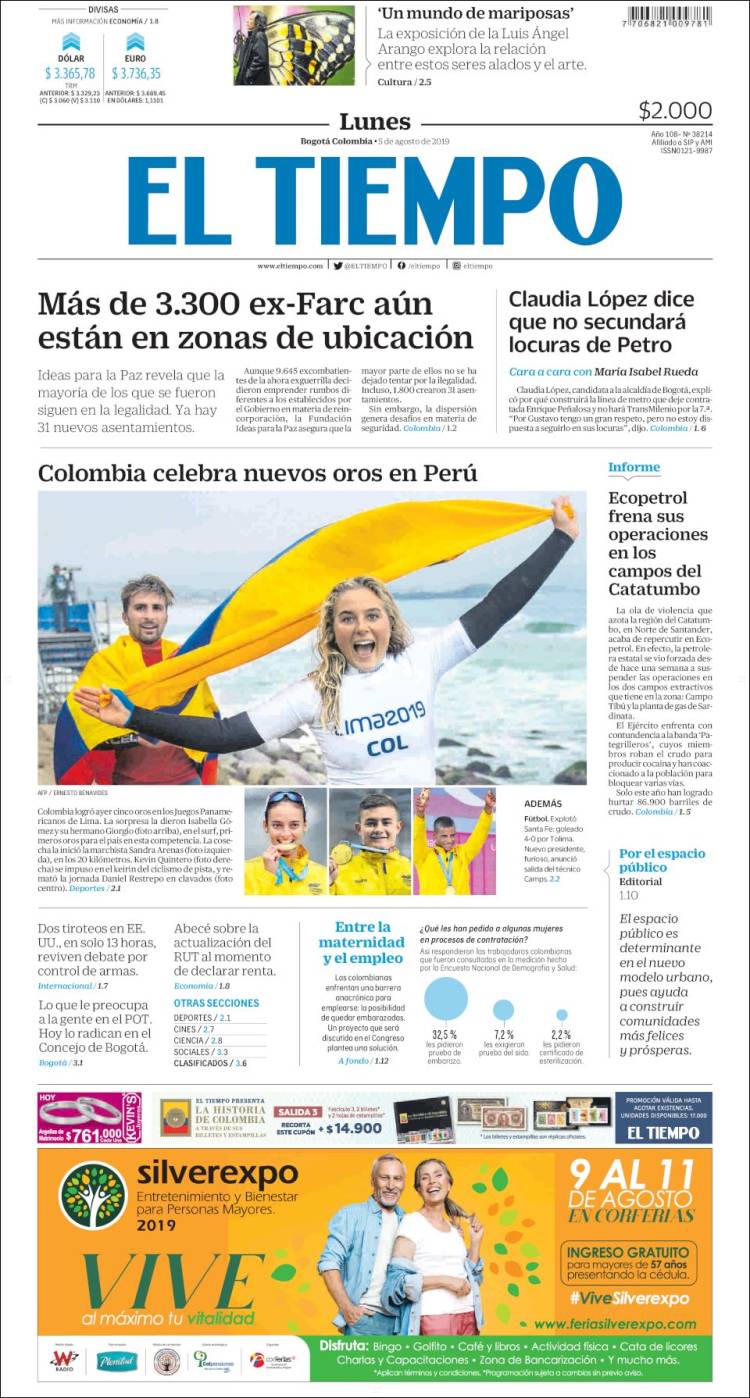 Portada de El Tiempo (Colombia)