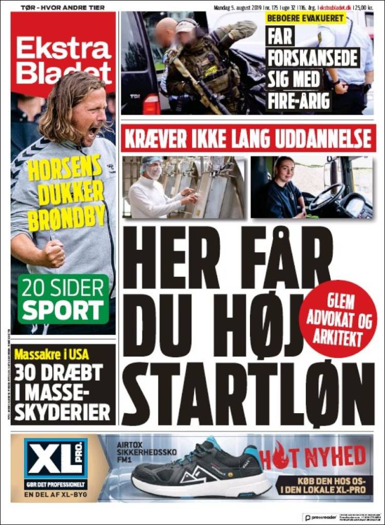 Portada de Ekstra Bladet (Dinamarca)