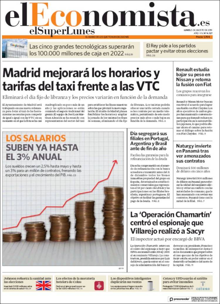 Portada de El Economista (Espa&ntilde;a)