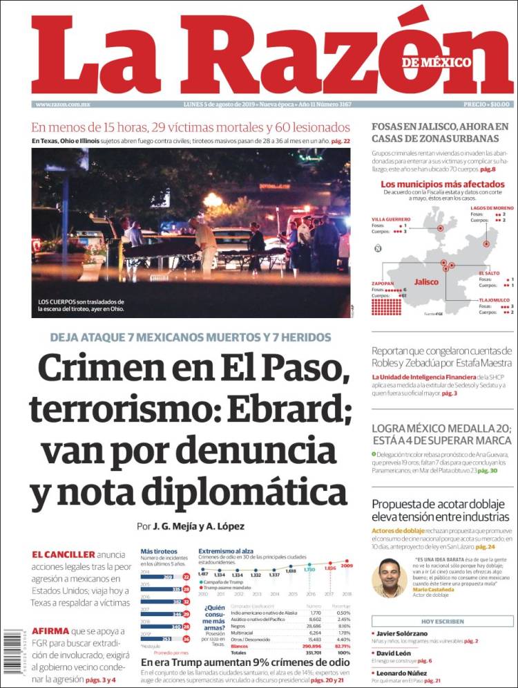 Portada de La Razón (México)