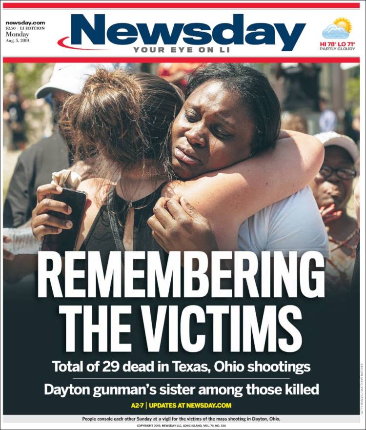 Portada de Newsday (USA)