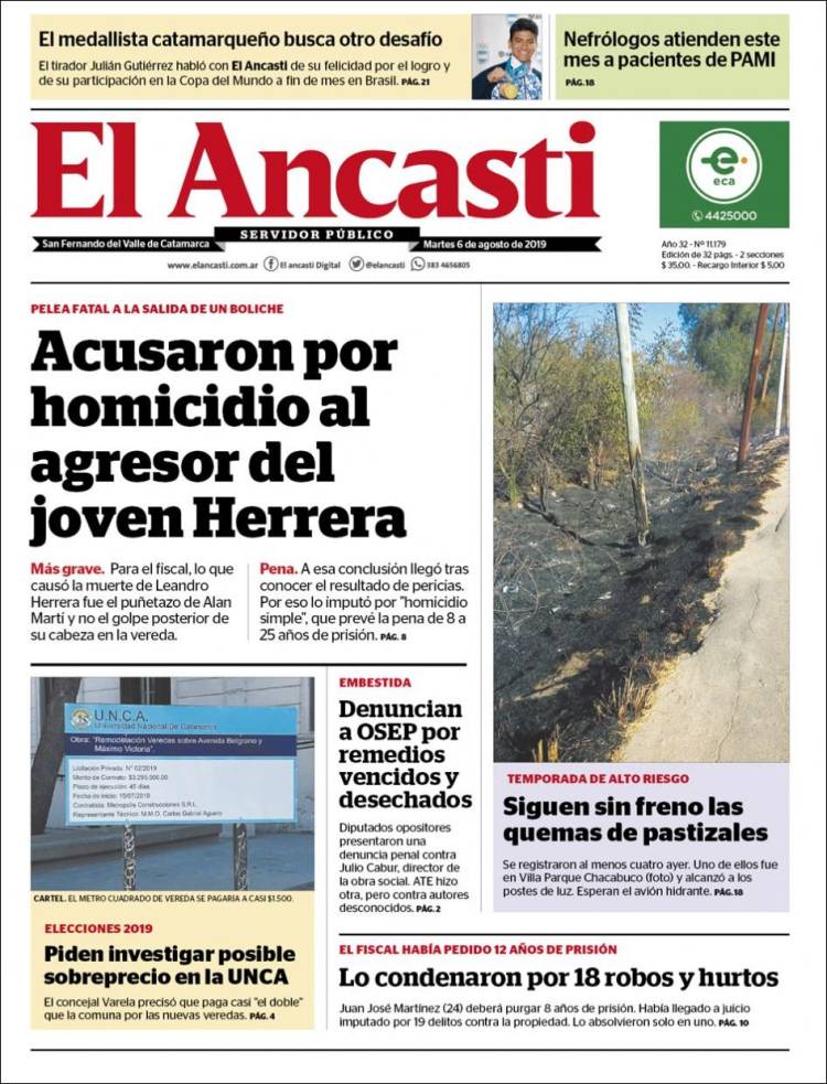 Portada de El Ancasti (Argentina)