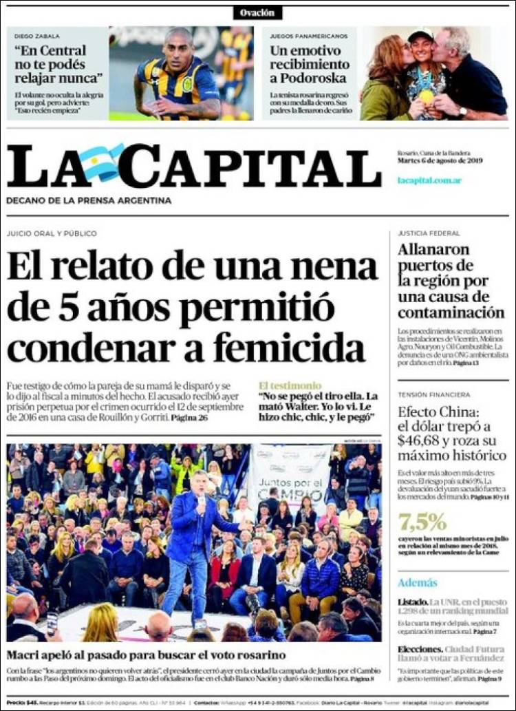 Portada de La Capital - Rosario (Argentina)