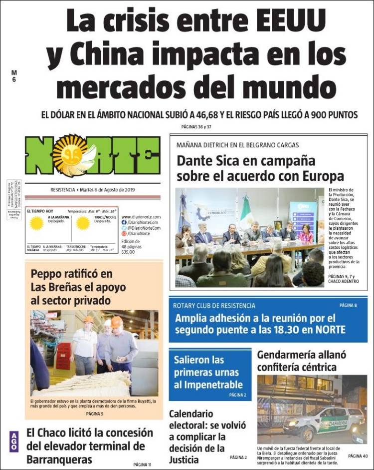 Portada de Diario Norte (Argentina)