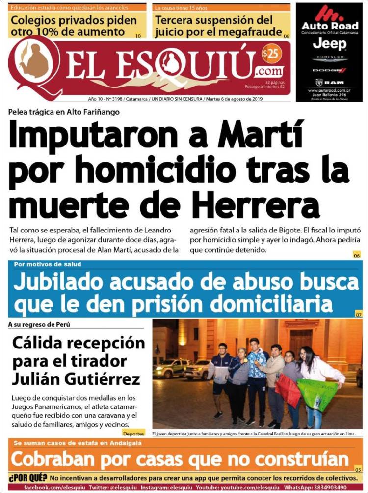 Portada de El Esquiu (Argentina)