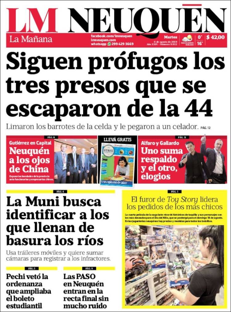 Portada de La Mañanade Neuquén (Argentina)