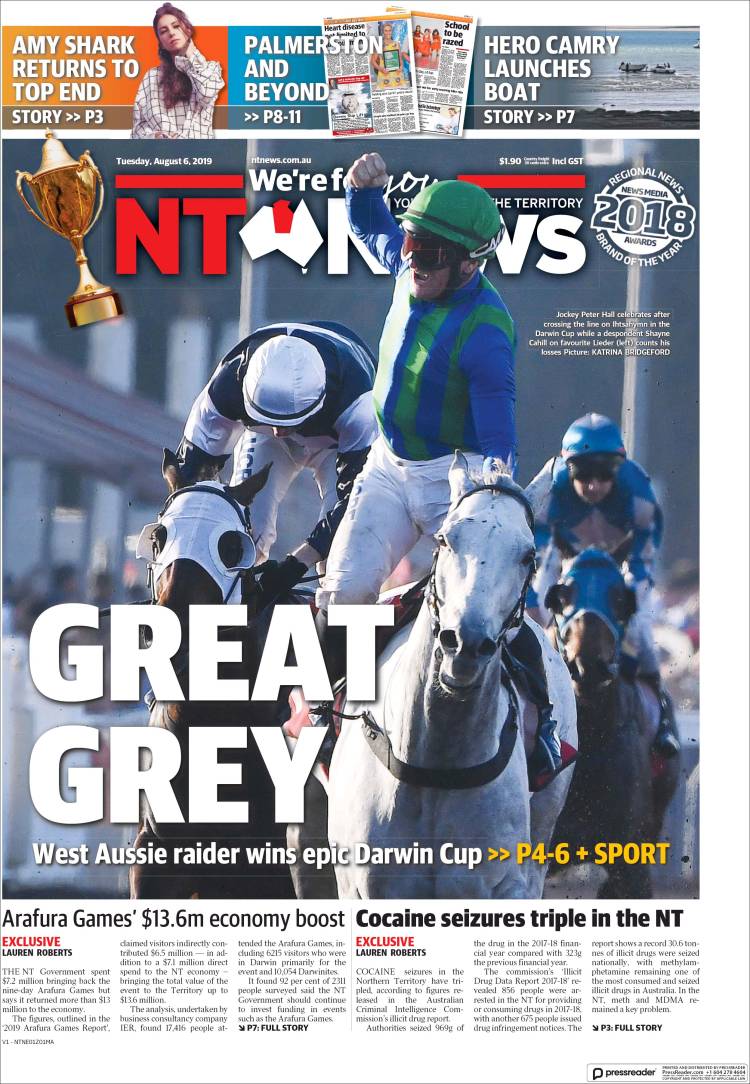 Portada de Northern Territory News (Australia)