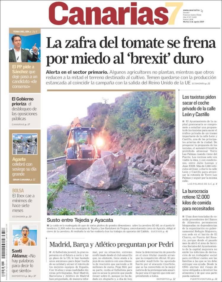 Portada de Canarias 7 (Espa&ntilde;a)