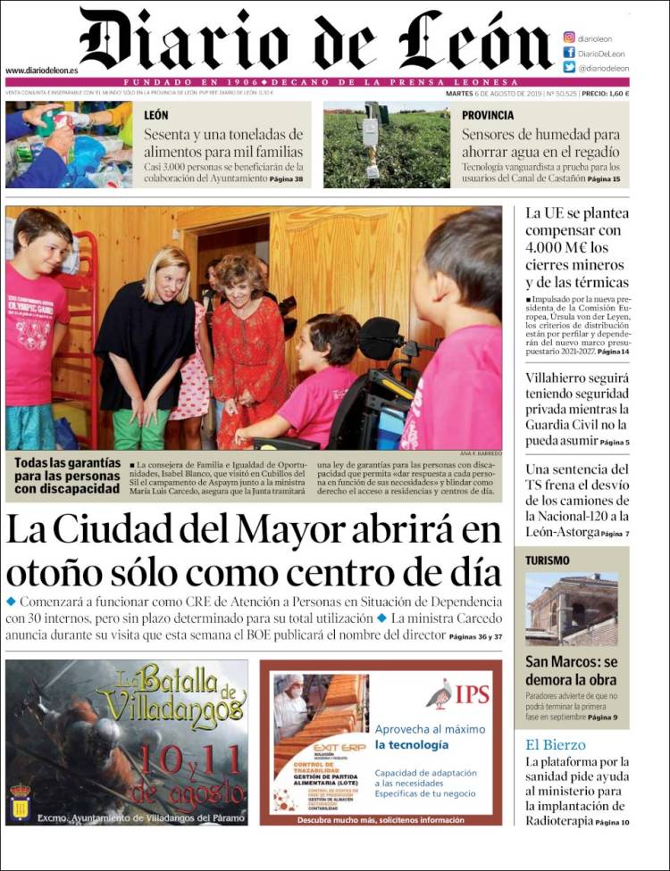 Portada de Diario de León (Espa&ntilde;a)