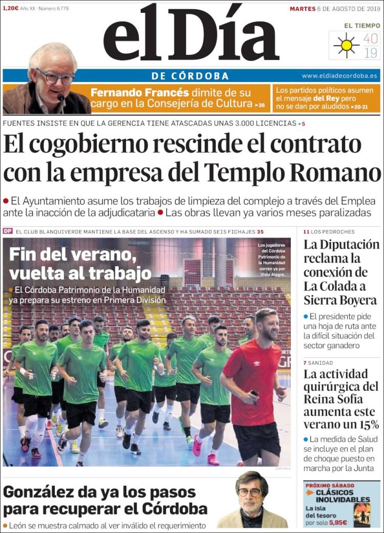 Portada de El Día de Córdoba (Espa&ntilde;a)