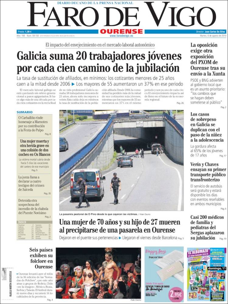 Portada de El Faro de Vigo - Ourense (Espa&ntilde;a)