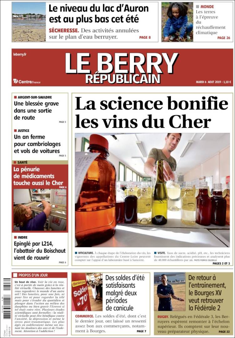 Portada de Berry Republicain (Francia)