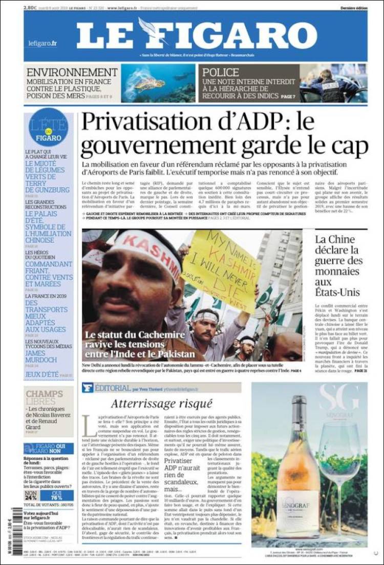 Portada de Le Figaro (France)