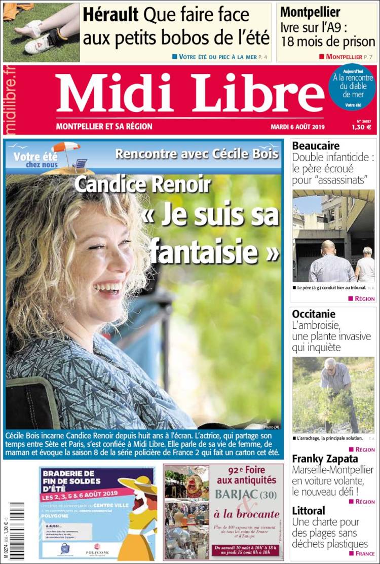 Portada de Midi Libre (Francia)