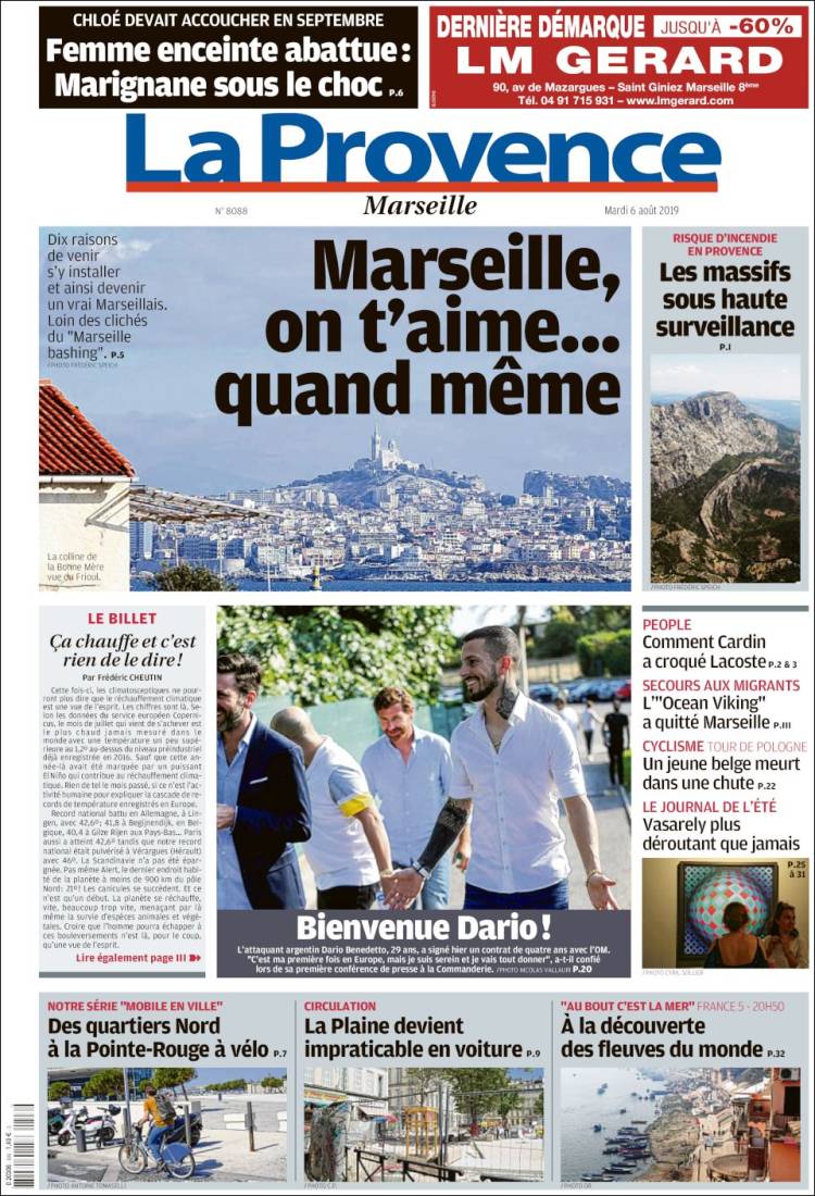 Portada de La Provence (Francia)