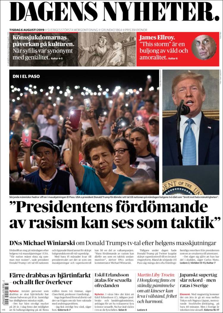 Portada de Dagens Nyheter (Suecia)