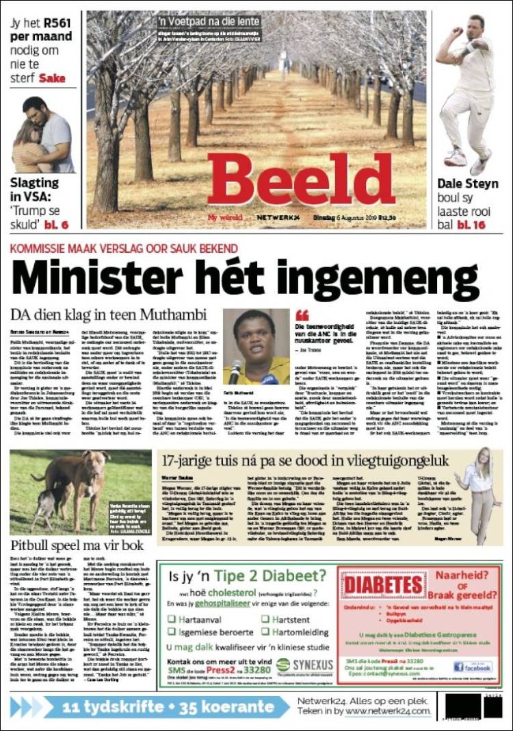 Portada de Beeld (Sud&aacute;frica)