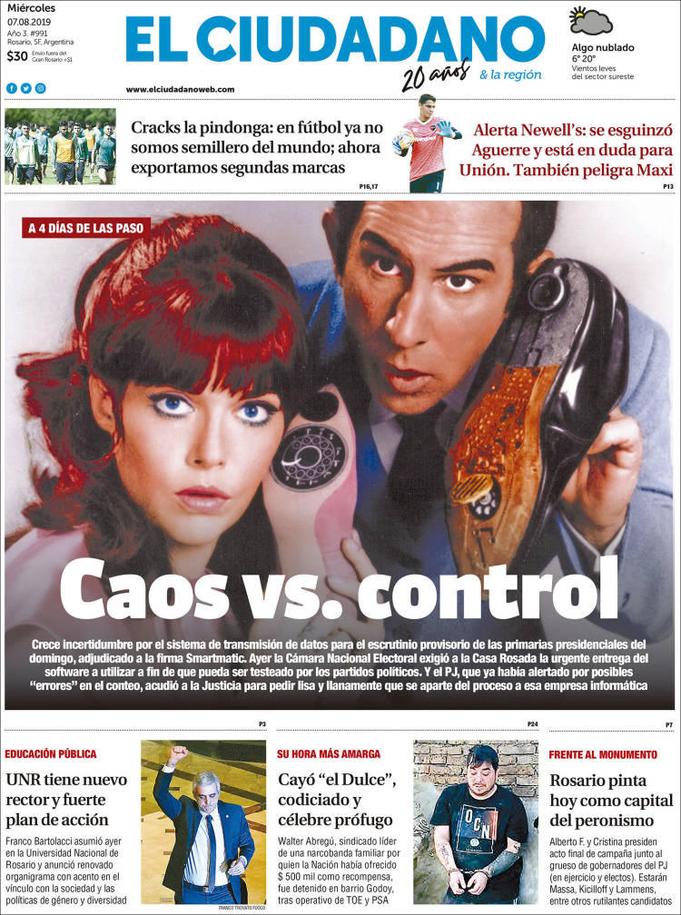 Portada de Diario El Ciudadano (Argentina)