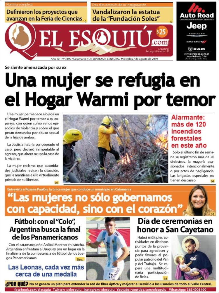 Portada de El Esquiu (Argentina)