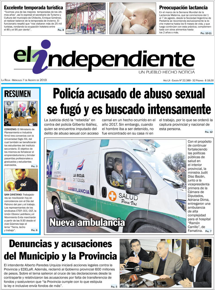 Portada de El Independiente (Argentina)